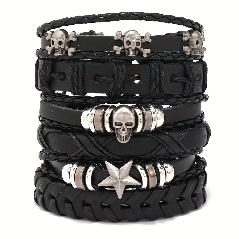24pcs Black Vintage Skull Star Handmade Halloween Gift Set